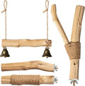 Natural Solid Wood Bird Perch and Swing by Unknown