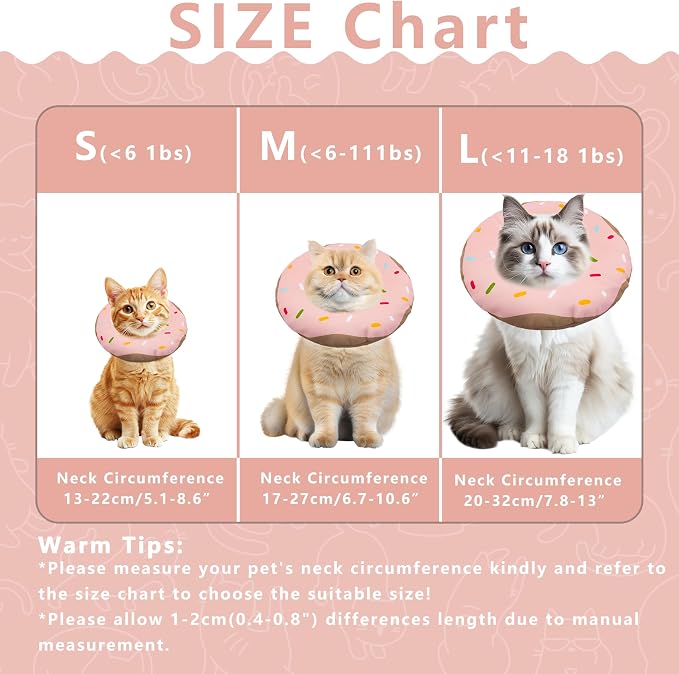 Cat Cone Collar Soft, Adjustable Cat Recovery Collar Kitten Cones to Stop - Image 2