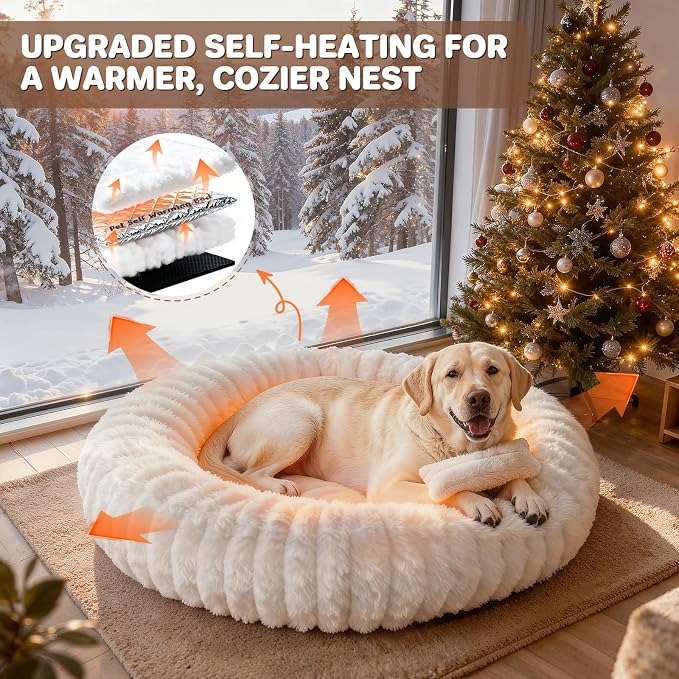 Self Warming Pet Bed, Donut Dog Bed - Image 3