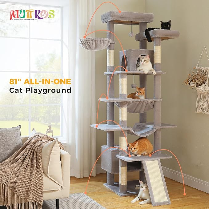 81" Heavy Duty Cat Tree for Large Cats up to 20lbs - Image 2