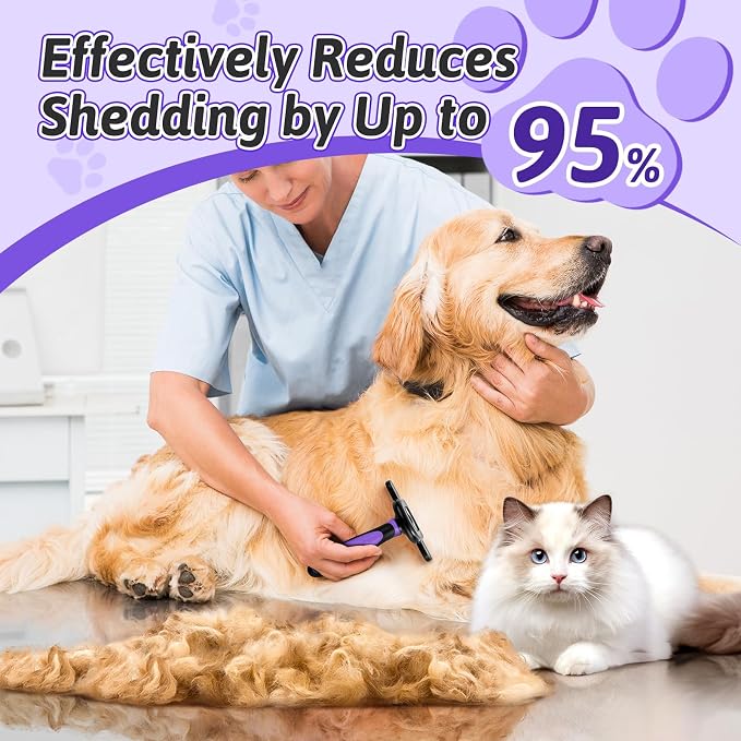 MIU COLOR Long Hair Pet Grooming Brush, Deshedding Tool - Image 3