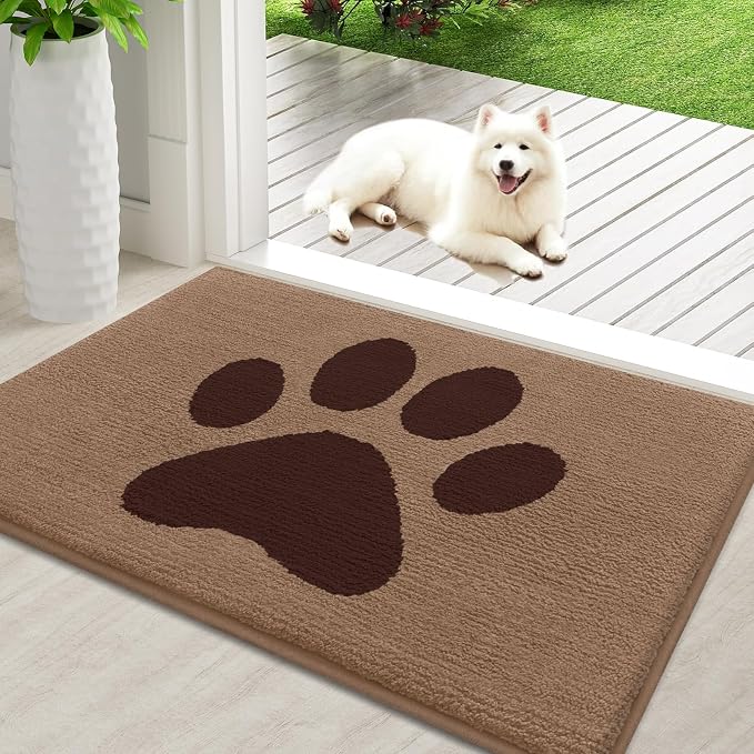 Buganda Dog Door Mat for Muddy Paws, Absorbent Dirt Trapper Non Slip Indoor by Buganda