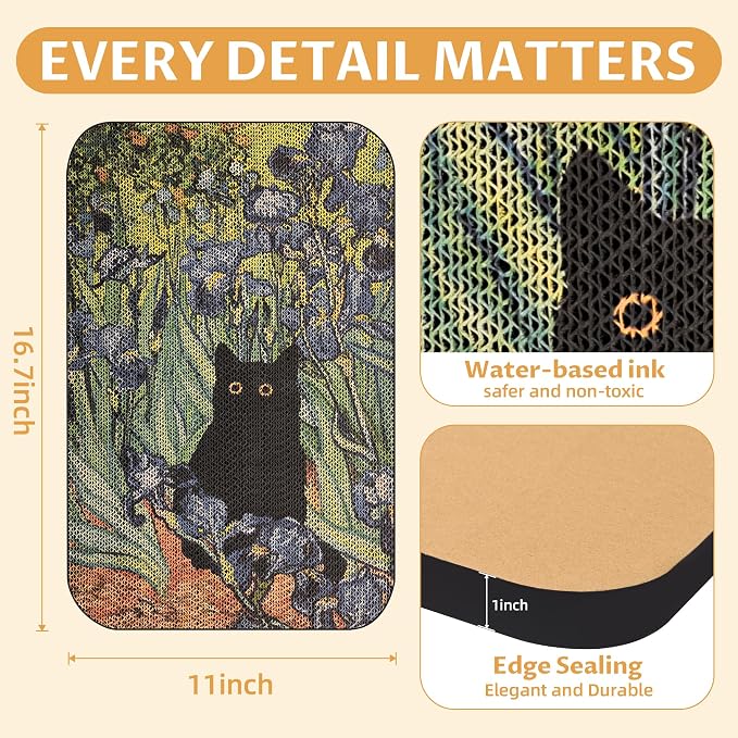 Art Cat Scratcher, Wall-Mountable Cat Scratching Board, Cat Wall Scratcher - Image 2