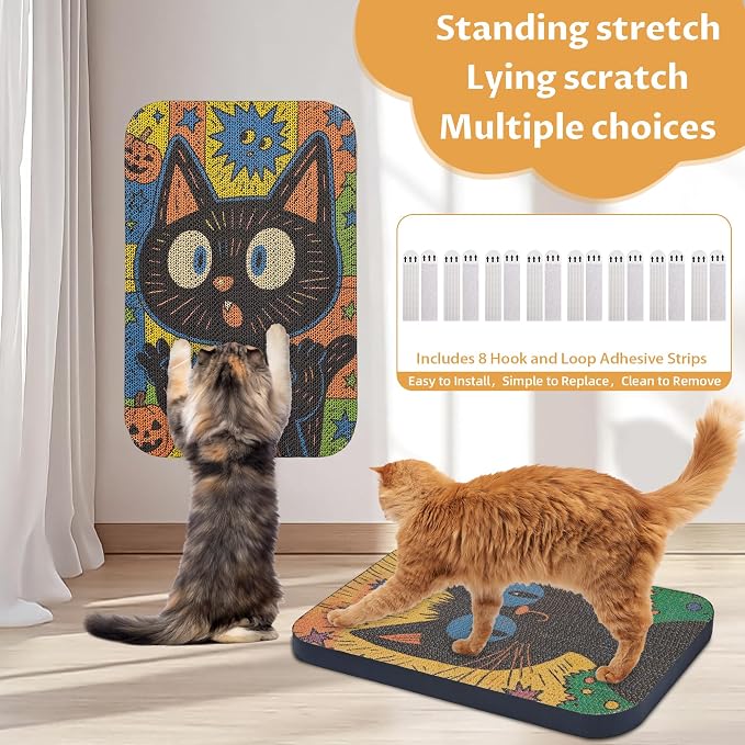 2 Pack Art Cat Scratcher, Wall-Mountable Cat Scratch Pad, Cat Wall Scratcher - Image 3