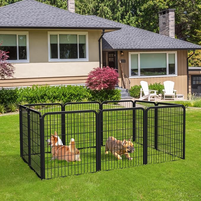 Yaheetech Dog Playpen Outdoor, 32 inch 4 Panels Dog Pen Indoor Heavy Duty Puppy - Image 2