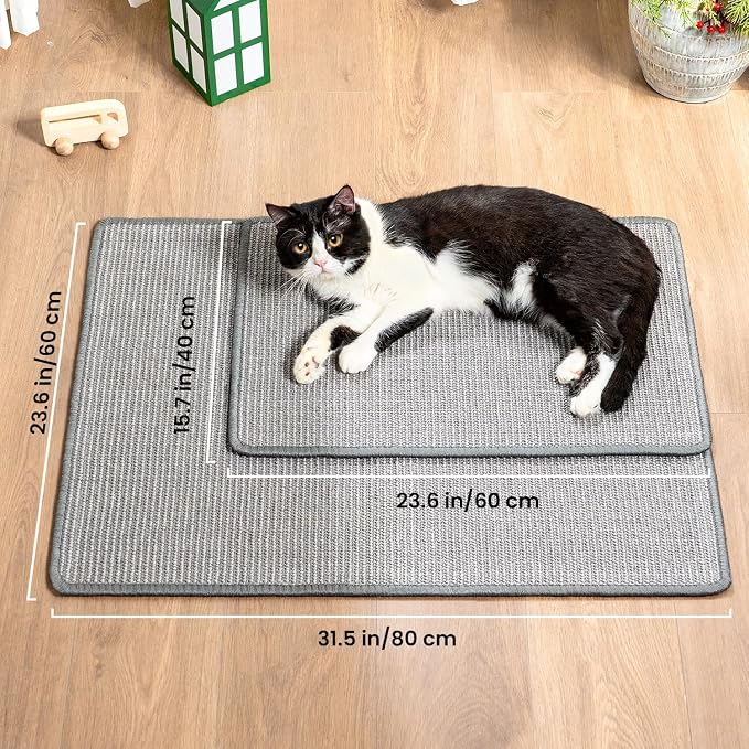 Cat Scratcher Mat, Natural Sisal Cat Scratch Pad, Horizontal Floor Cat - Image 8