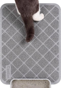 PVC Cat Litter Mat 24x15 Inch Grey, Less Waste Cat Litter Box Mat, Soft on by Conlun