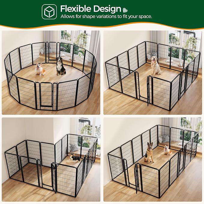 Yaheetech Dog Playpen Outdoor, 47 inch 32 Panels Dog Pen Indoor Heavy Duty - Image 3