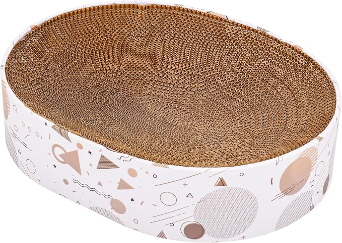Oval Sturdy Cat Scratching Cardboard Pad Breathable Cat Scratch Pad, Cat by SMARTBEAN