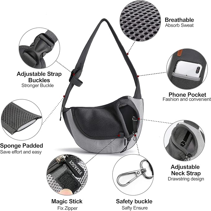 FDJASGY Pet Sling Carrier for Small Dogs Cats, Breathable Mesh Travelling Hand - Image 3