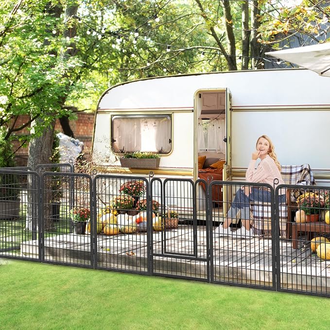 Dog Playpen Outdoor, 40 inch 10 Panels Heavy Duty Dog Fence - Image 7