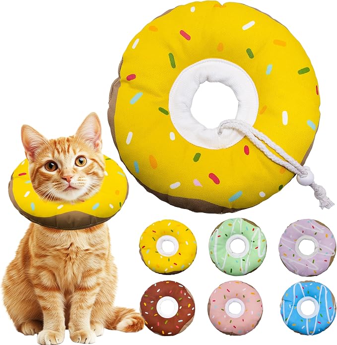 Cat Cone Collar Soft, Adjustable Cat Recovery Collar Kitten Cones to Stop by Seyezo