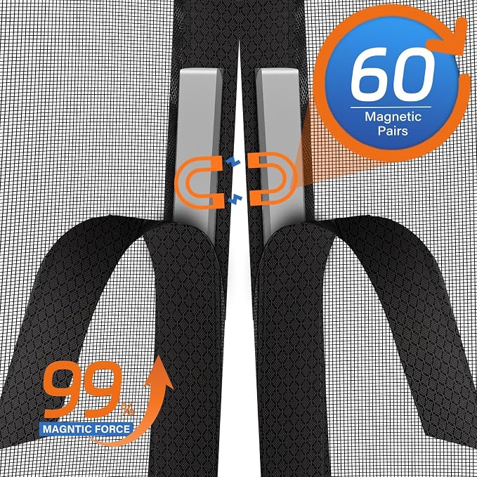 Magnetic Screen Door Left Right Side Opening Upgraded PET Mesh Greater Than - Image 4
