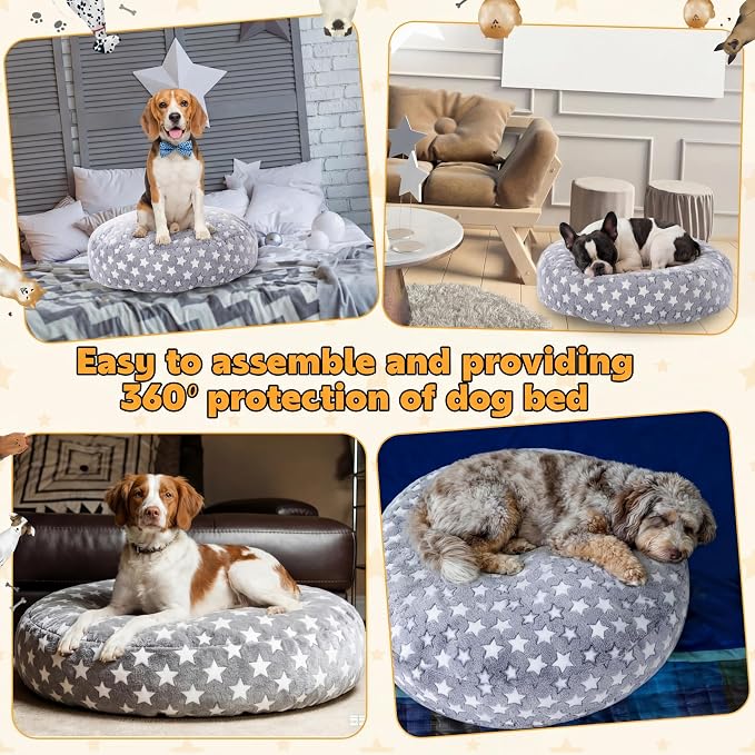 Youyole Medium Washable Round Dog Bed Cover Replacement Waterproof 30 x 30 x 10 - Image 4