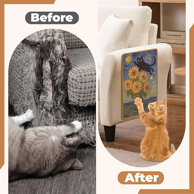 Sisal Cat Scratcher Mat, Cat Wall Scratcher - Image 5