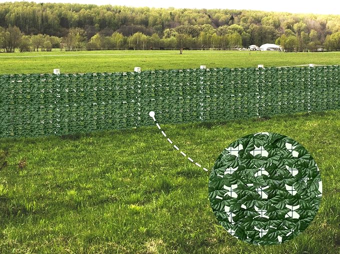 Artificial Fence Privacy Screen: 5FT x 50FT UV-Anti Faux Greenery Backdrop Ivy - Image 7