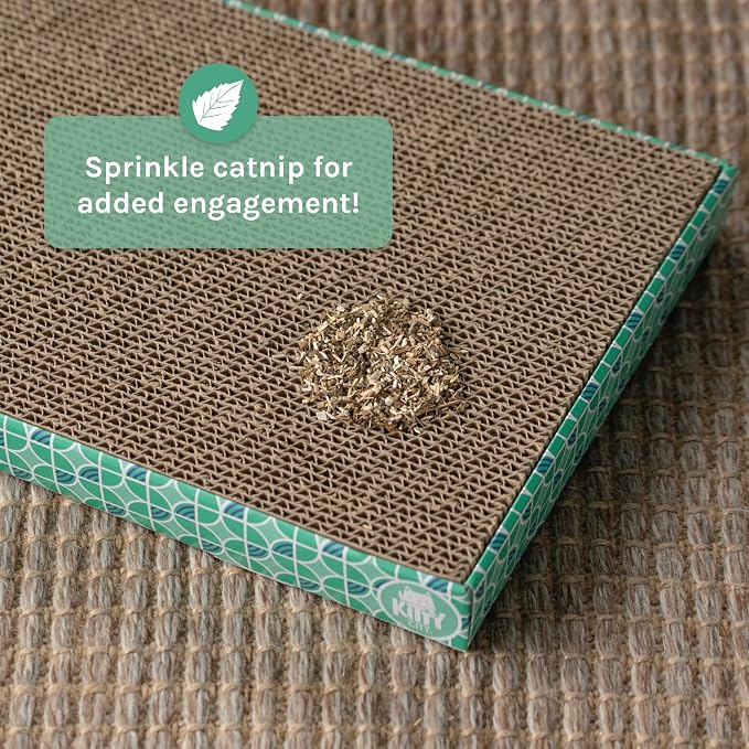 Kitty City Cat Scratcher– 2-Pack Durable Corrugated Cardboard Scratch Pads - Image 4