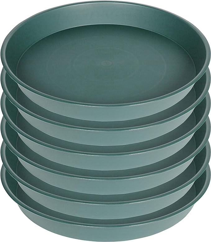 6 Pack of 10 inch Plant Saucer Bird Bath Bowl, Heavy Duty Plastic Plant Saucer by Bleuhome