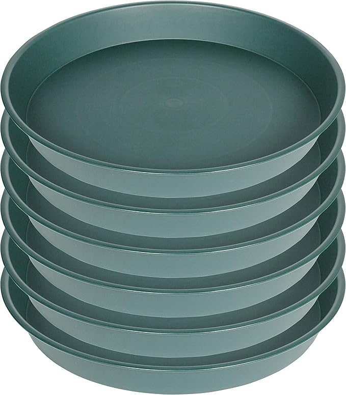 6 Pack of 7 inch Plant Saucer, Heavy Duty Plastic Plant Water Tray 7 inch Round by Bleuhome
