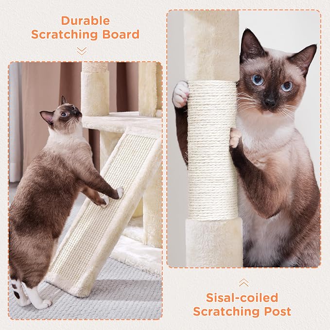 Yaheetech Cat Tree for Indoor Pets, 36in Tower Condo w/Extra Large Perch - Image 5