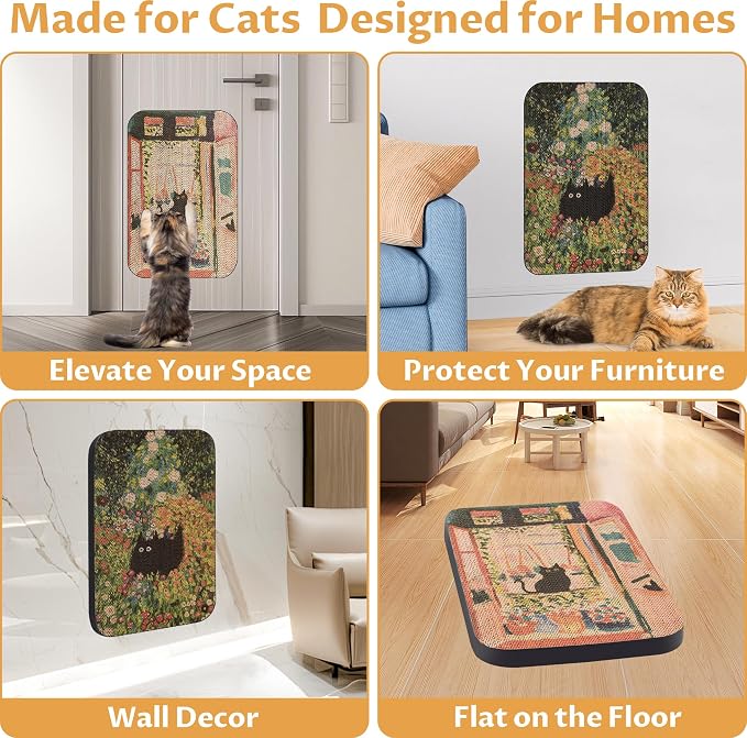 2 Pack Art Cat Scratcher, Wall-Mountable Cat Scratch Pad, Wall Cat Scratcher - Image 5