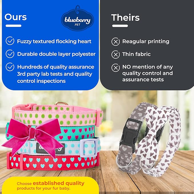 Blueberry Pet Dog Collar with Bowtie, Neck 14.5-20" Adjustable - Image 4
