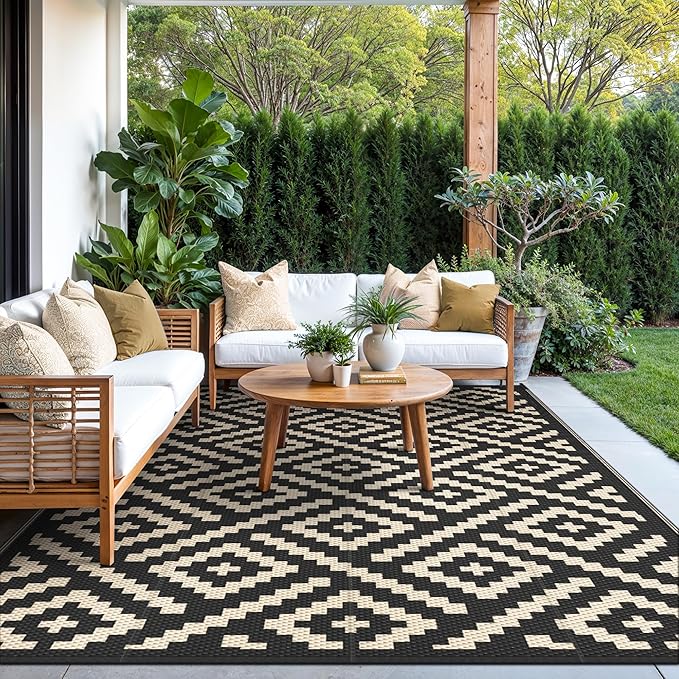GENIMO 5x8 Outdoor Rug Waterproof, Reversible Mats, Area Rug, Plastic Outside - Image 7