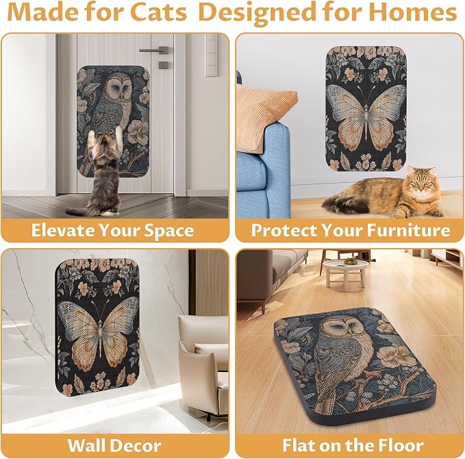 2 Pack Art Cat Scratcher, Wall-Mountable Cat Scratch Pad, Cat Wall Scratcher - Image 5