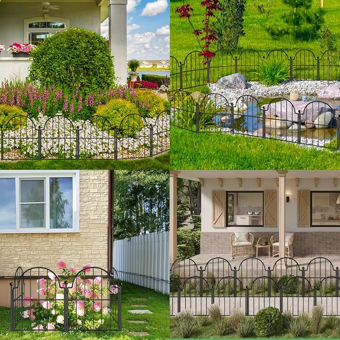 Garden Fence, 17 in x 21 ft Arched Rustproof Metal No Dig Fence Garden Fence - Image 6