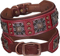 PET ARTIST Upgrade Padded Leather Dog Collar, 2 inch Wide Genuine Leather Dog by PETARTIST