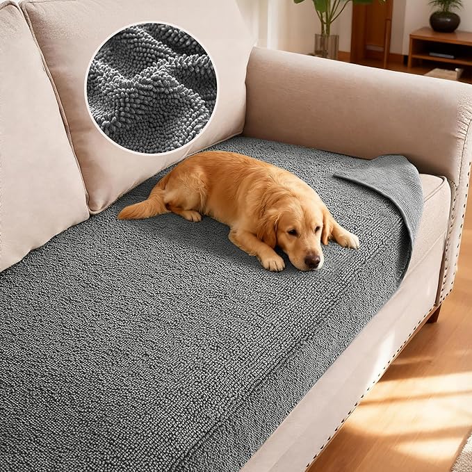 H.VERSAILTEX Non Slip Pet Couch Cover Chenille Dog Bed Protector Thick Soft by HVERSAILTEX