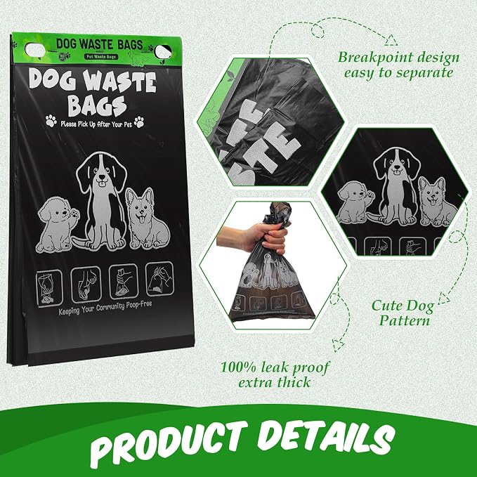 Ireer 40 Count 4000 Pcs Header Bag Bulk Cute Dog Pet Waste Bags Bulk Poop - Image 3