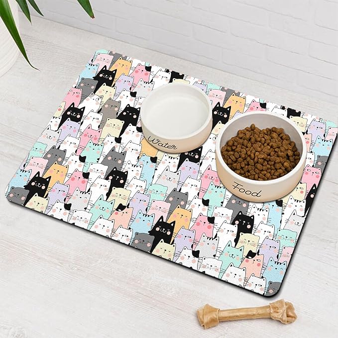 Pet Feeding Mat for Floors Waterproof Dog Mat for Food and Water Absorbent - Image 8