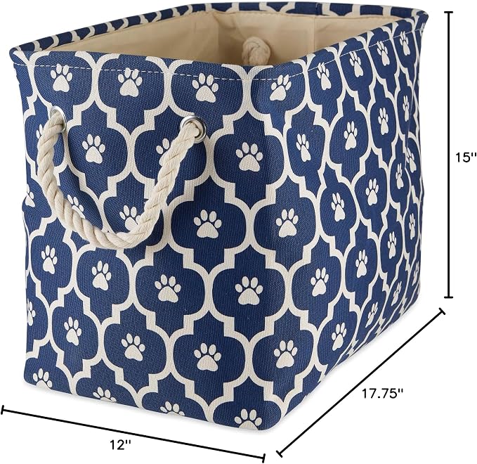 Bone Dry Pet Storage Collection Lattice Paw Print, Nautical Blue, Large - Image 7