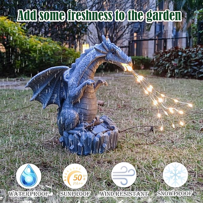 Dragon Solar Garden Statues Outdoor Decoration - Image 6