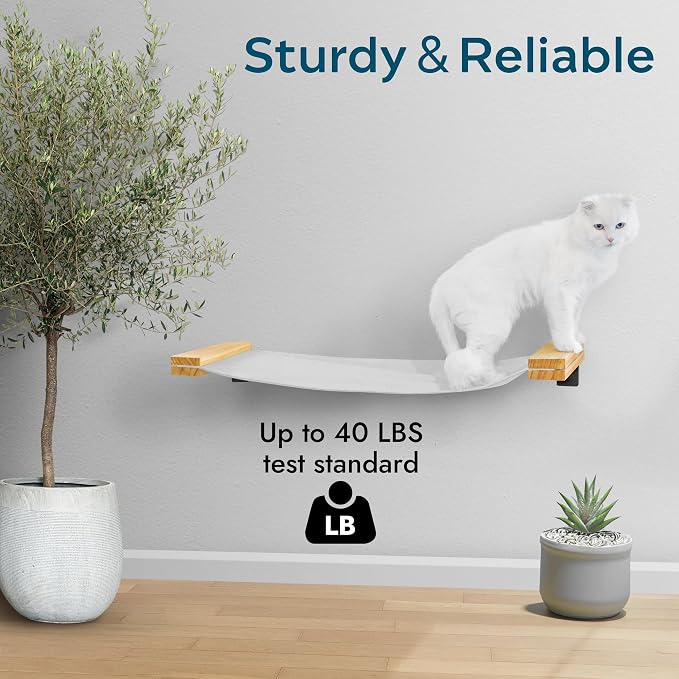 Cat Wall Hammock | Cat Shelves for Wall | Bridge, Shelf and Perches | Modern - Image 7