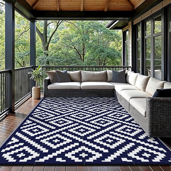 GENIMO 5x8 Outdoor Rug Waterproof, Reversible Mats, Area Rug, Plastic Outside - Image 5