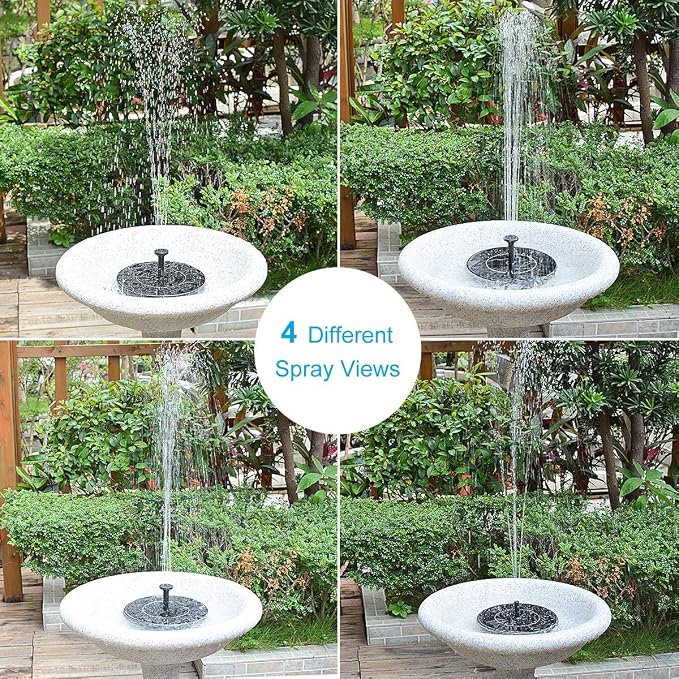 Solar Fountain for Bird Bath, Solar Powered Fountain Pump 1.5W Solar Water - Image 2