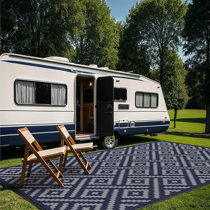 GENIMO Outdoor Rug for Patio Clearance, Reversible Plastic Straw Rugs for RV - Image 3