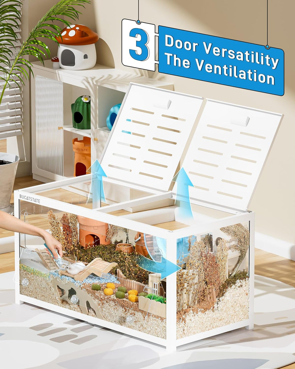 BUCATSTATE Hamster Cage 3.0, 39in, White - GlobalHabitat Supply