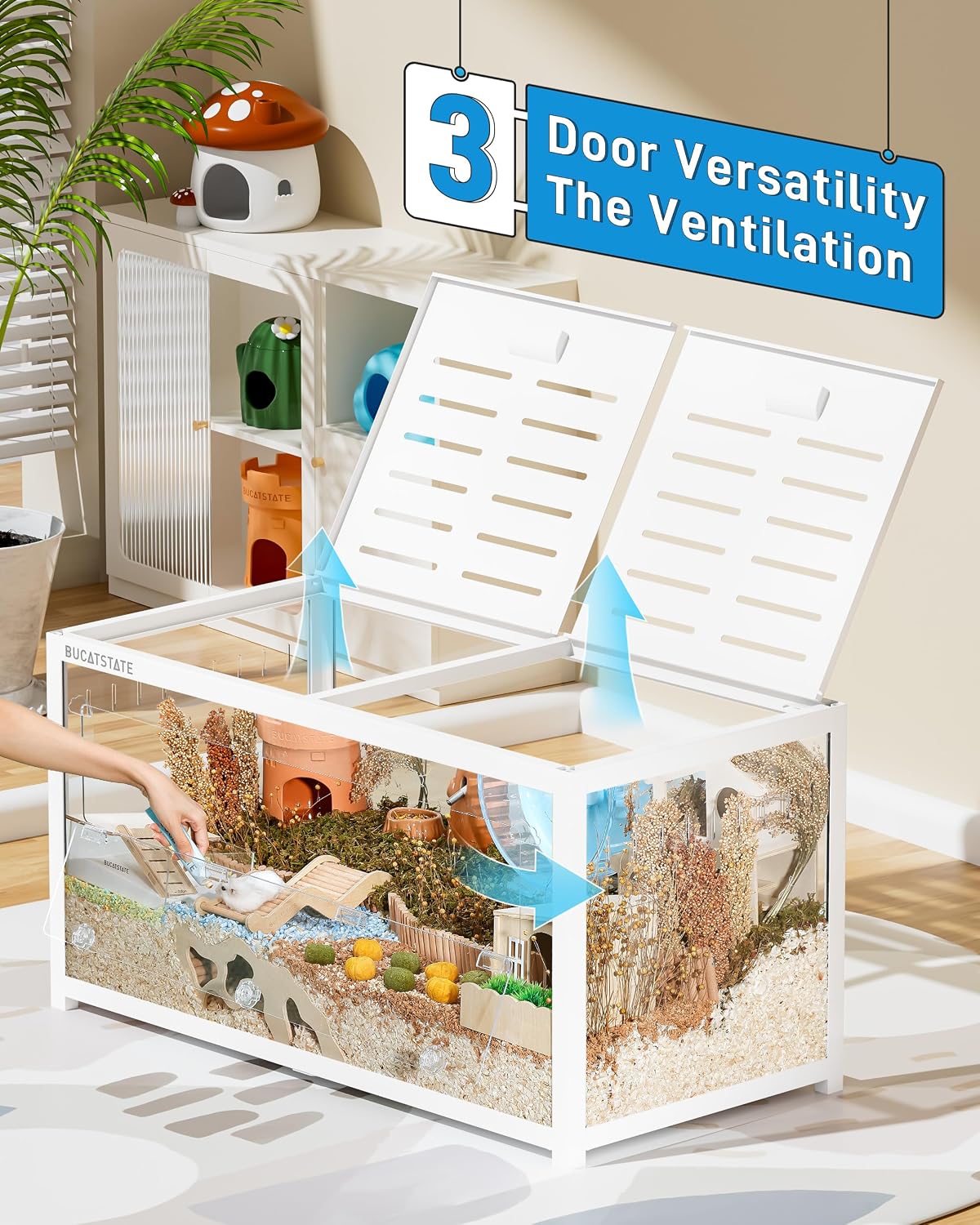 BUCATSTATE Hamster Cage 3.0, 39in, White - GlobalHabitat Supply