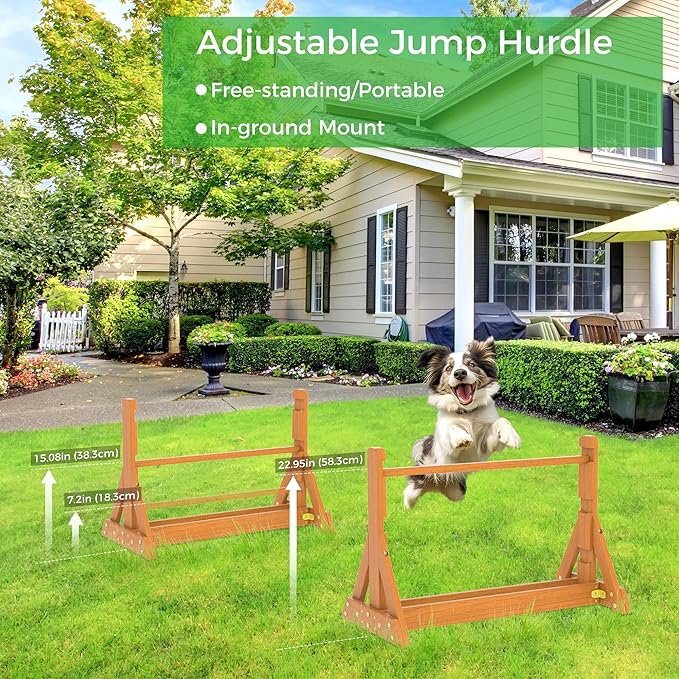 Dog Agility Set, Wooden Dog Agility Jumps & Dog Hurdles, Dog Agility Equipment - Image 7