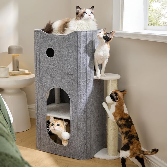 Bedsure 3-Level Indoor Cat Bed- Cat Condos Small Cat Tree - Image 4