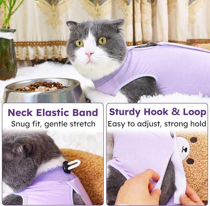 Cat Recovery Suit, Breathable Cat Surgery Recovery Suit Female, Cat Onesie - Image 3