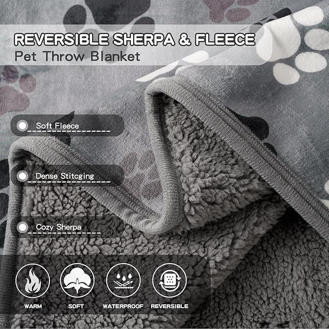 Waterproof Dog Blankets Pet Blanket 60"x80", Soft Fluffy Sofa Car Bed Protector - Image 4