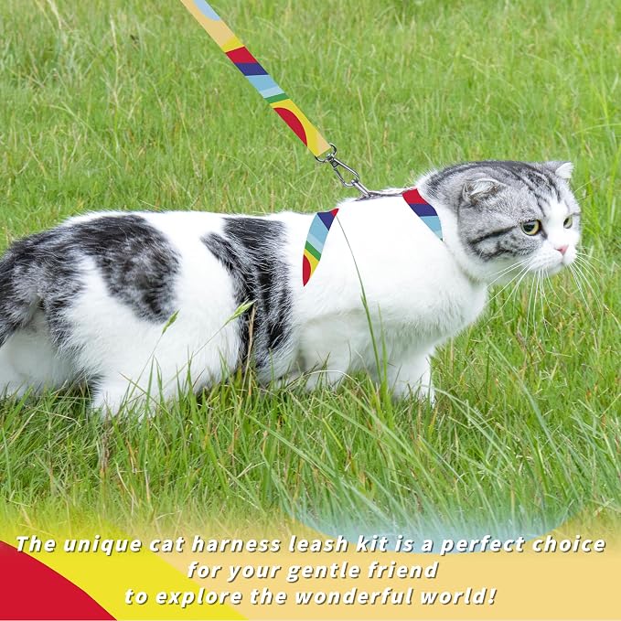 Cat Harness and Leash Set, Adjustable Kitten Harness Escape Proof Cats Harness - Image 2