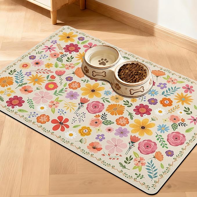 Pet Feeding Mat for Floors Waterproof Dog Mat for Food and Water Absorbent by Unknown