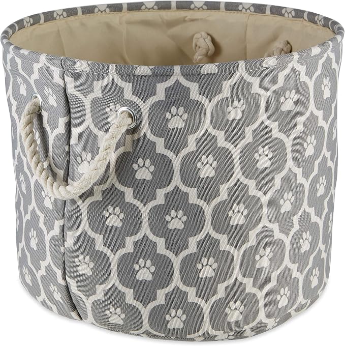 Bone Dry Pet Storage Collection Lattice Paw Print, Medium Round - Image 2