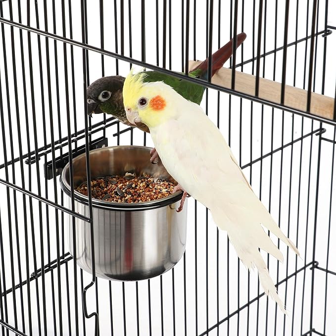 Yaheetech 57-Inch Rolling Open Top Roof Bird Cage - Image 8