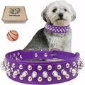 TEEMERRYCA Adjustable PU Leather Spiked Studded Dog Collars by TEEMERRYCA